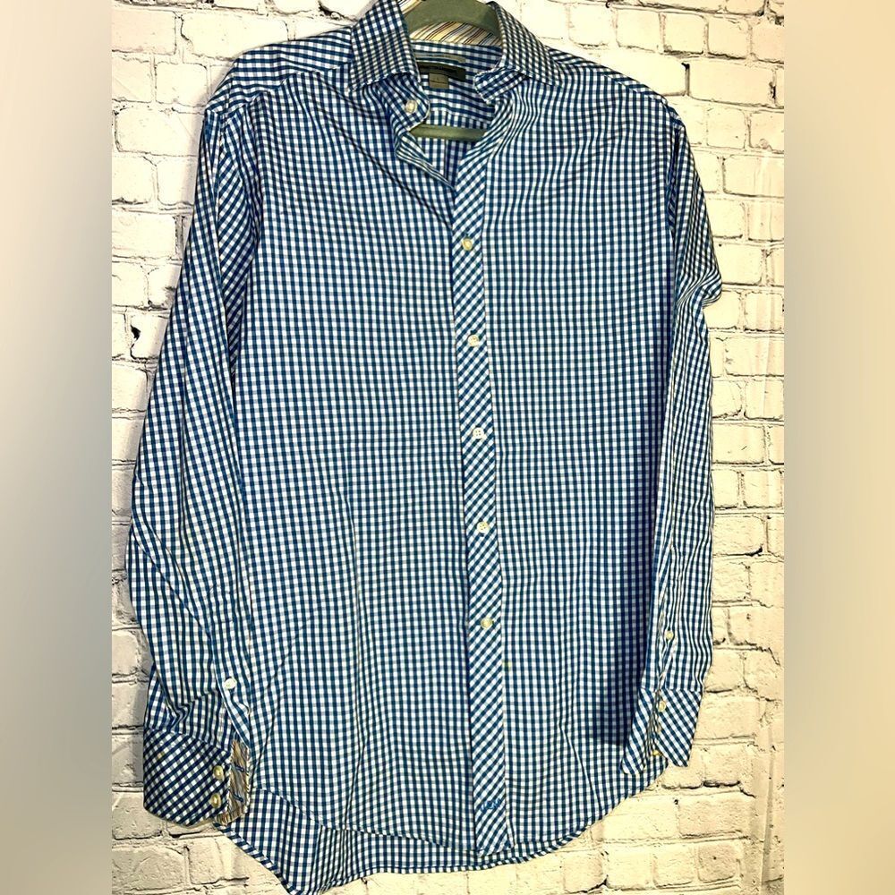 Men's JOHNSTON & MURPHY‎ Tailored Fit Long Sleeve Button Down Shirt LARGE